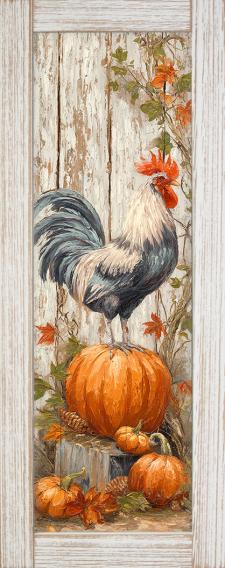 10x24 Framed Rooster Wall Sign