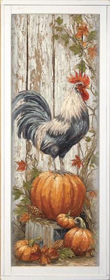 10x24 Framed Rooster Wall Sign