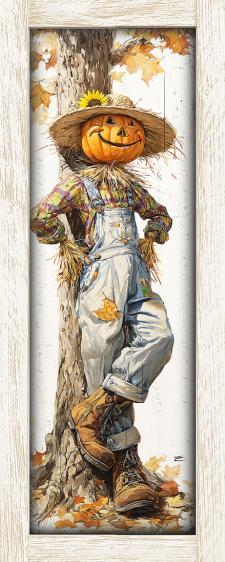 10x24 Framed Scarecrow Wall Sign