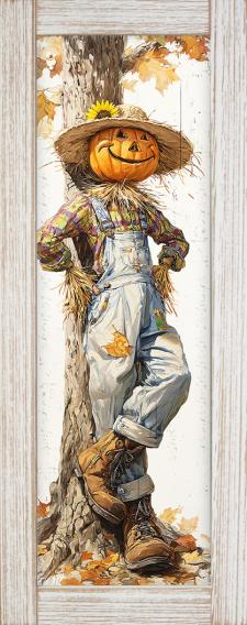 10x24 Framed Scarecrow Wall Sign