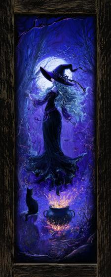 10x24 Framed Purple Witch