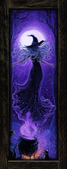 10x24 Framed Purple Witch