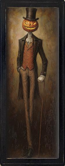 10x24 Framed Pumpkin Head Portrait