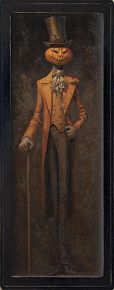 10x24 Framed Pumpkin Head Portrait