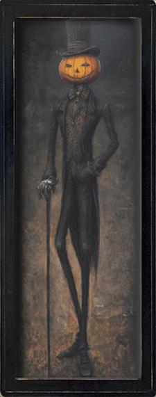 10x24 Framed Pumpkin Head Portrait