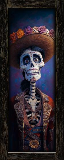 10x24 Framed Female Dia De Los Muertos