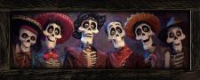 10x24 Framed Family Dia De Los Muertos