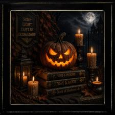 12x12 Framed Jack-o-Lantern in Witches Lair Artwork