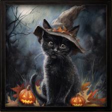 24x24 Framed Kitty Witch