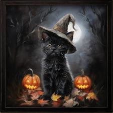 24x24 Framed Kitty Witch