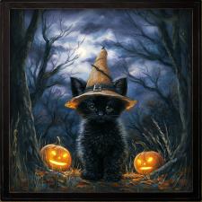 24x24 Framed Kitty Witch