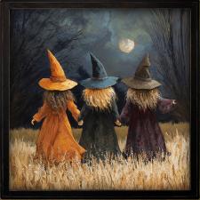24x24 Framed 3 young Witches