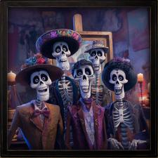 24x24 Framed Family Dia De Los Muertos