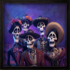 24x24 Framed Family Dia De Los Muertos