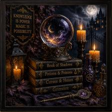24x24 Framed Crystal Ball in Witches Lair Artwork