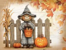 Lil  Fall Scarecrow Fun Block
