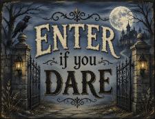Enter If You Dare - Blue Fun Block