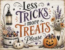 Less Tricks More Treats Fun Block