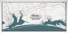 White Tone Map Framed Wall Sign