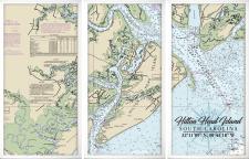 3 panel Noaa Chart Framed Wall Sign